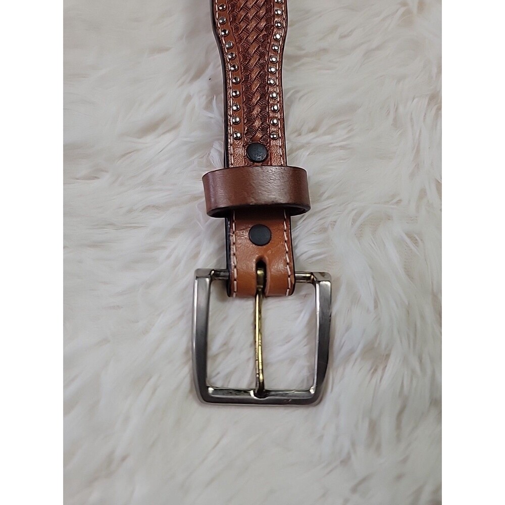 Ranger Belt Company Western Leather Belt Studded Cowgirl Womens Size 32 Cowhide - Picture 7 of 10